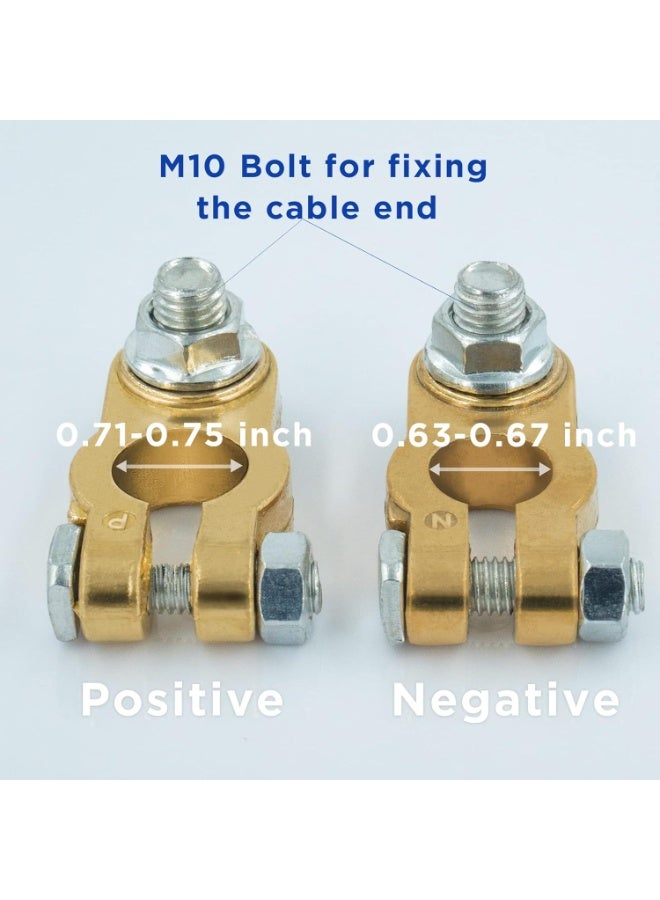 1 Pair Battery Terminal Connector, Heavy Duty Cable End Connector Compatible With Car, Van, Truck Marine Boat RV etc, Top Post Battery Terminals End Clamp Set - Image 5